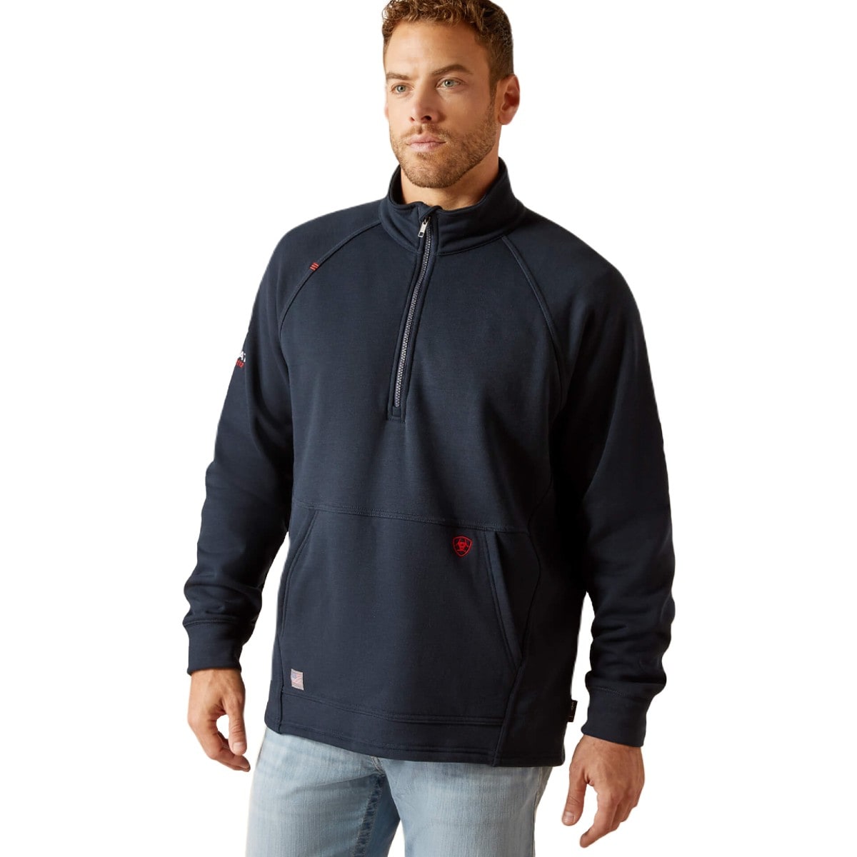 Ariat FR Primo Fleece 2.0 1/4 Zip Sweater in Navy